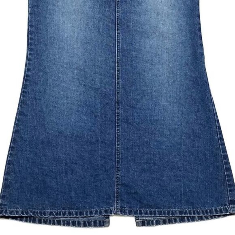 90s Vintage No Boundaries High Waisted Back Slit Maxi Denim Mermaid Skirt Small - Picture 7 of 10